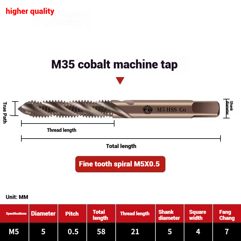 1084-M35 cobalt taps machine use high speed steel stainless steel special taps straight groove spiral apex backtapping taps Shandong Denso Pricision Tools Co.,Ltd.